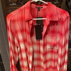 Dear John Flannel Button Up with Fray detail - M